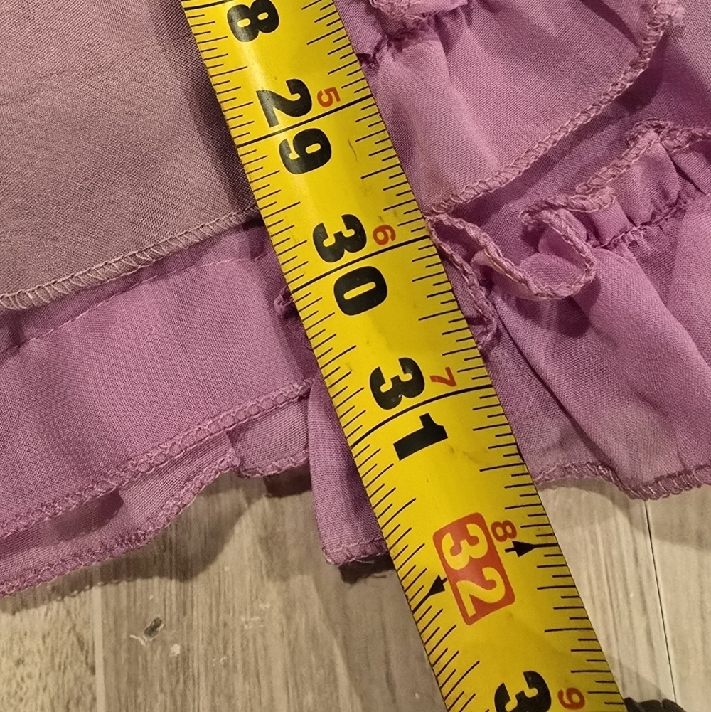 Bridal Shower Wedding Dress Aline V-neck Maxi Corset Ruffle Straps Size 8 Mauve - Picture 14 of 16